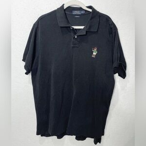Polo Sport Bear by Polo Ralph Lauren Custom Fit Black Polo Shirt XXL Preppy